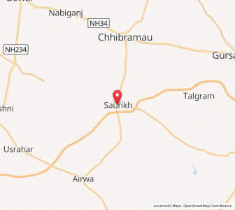 Map of Saurikh, Uttar Pradesh