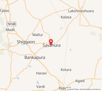 Map of Savanur, Karnataka