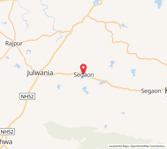 Map of Segaon, Madhya Pradesh