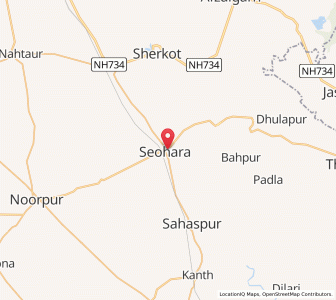 Map of Seohara, Uttar Pradesh