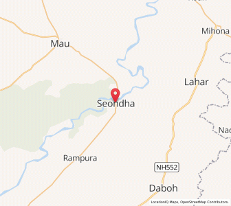 Map of Seondha, Madhya Pradesh