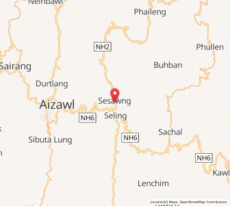 Map of Sesawng, Mizoram