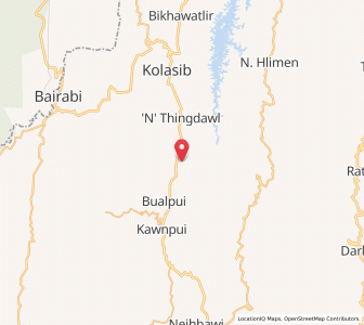Map of Sethawn, Mizoram