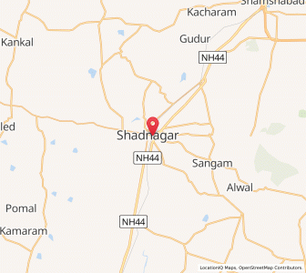Map of Shadnagar, Andhra Pradesh