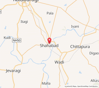 Map of Shāhābād, Karnataka