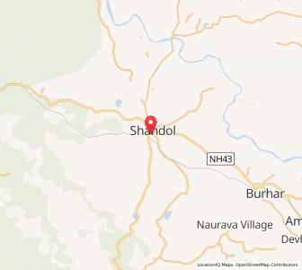 Map of Shahdol, Madhya Pradesh