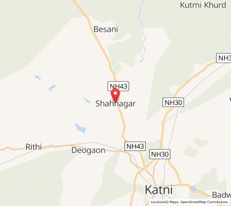 Map of Shahnagar, Madhya Pradesh