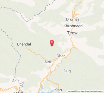 Map of Shaini, Kashmir