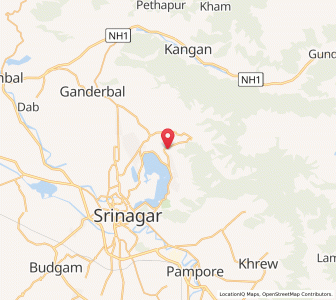 Map of Shalamar, Kashmir