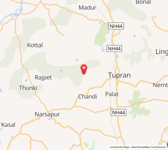 Map of Shanidnagar, Andhra Pradesh