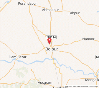 Map of Shanti Niketan, West Bengal