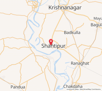 Map of Shantipur, West Bengal
