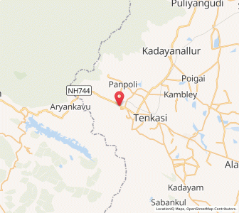 Map of Shencottai, Tamil Nadu