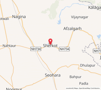 Map of Sherkot, Uttar Pradesh