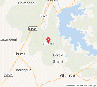 Map of Shikara, Madhya Pradesh