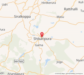 Map of Shikārpur, Karnataka