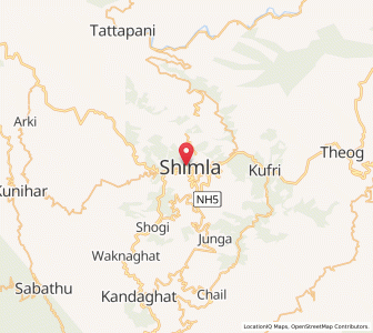 Map of Shimla, Himachal Pradesh
