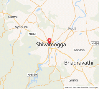 Map of Shimoga, Karnataka