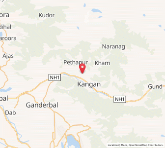 Map of Shodgund, Kashmir