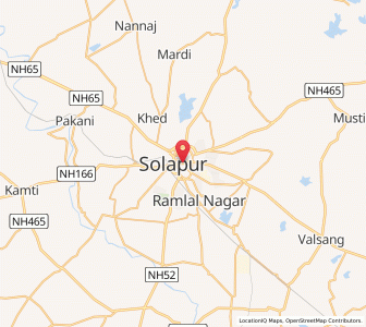 Map of Sholapur, Maharashtra