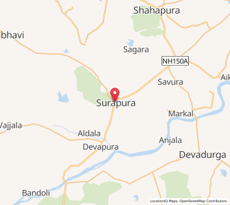 Map of Shorapur, Karnataka