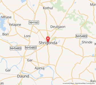 Map of Shrigonda, Maharashtra