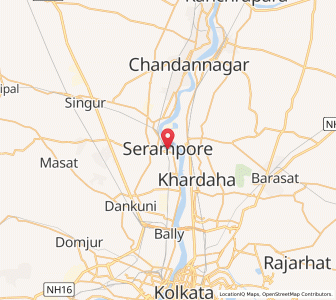 Map of Shrirampur, West Bengal