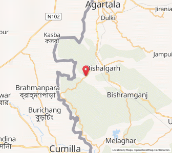 Map of Sibnagar, Tripura