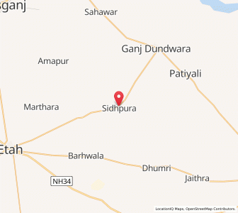 Map of Sidhpura, Uttar Pradesh