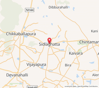 Map of Sidlaghatta, Karnataka