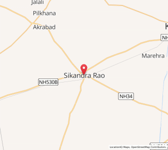 Map of Sikandra Rao, Uttar Pradesh