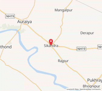 Map of Sikandra, Uttar Pradesh