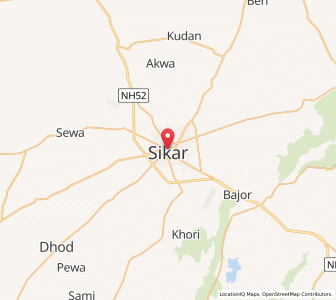 Map of Sikar, Rajasthan