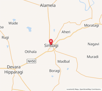 Map of Sindgi, Karnataka