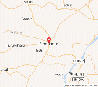 Map of Sindhnur, Karnataka