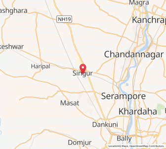 Map of Singur, West Bengal