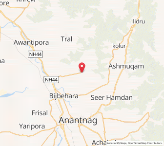 Map of Sirahom, Kashmir