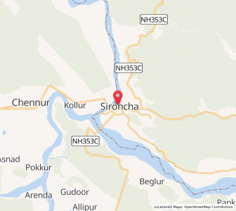 Map of Sironcha, Andhra Pradesh