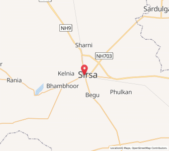 Map of Sirsa, Haryana