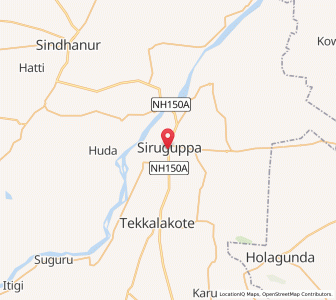 Map of Siruguppa, Karnataka