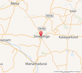 Map of Sivaganga, Karnataka