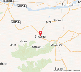 Map of Siwana, Rajasthan