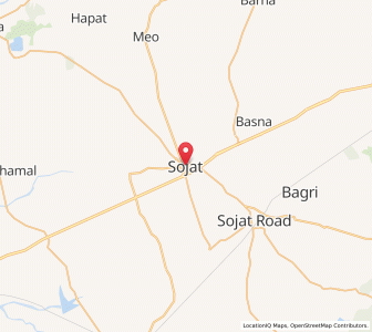 Map of Sojat, Rajasthan