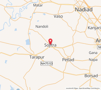 Map of Sojitra, Gujarat