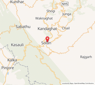 Map of Solan, Himachal Pradesh
