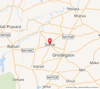Map of Sonai, Maharashtra