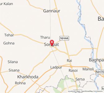 Map of Sonipat, Haryana