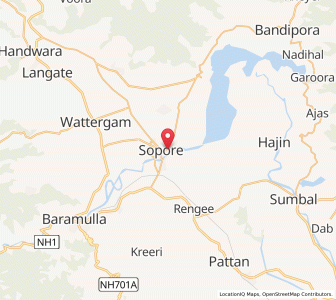 Map of Sopur, Kashmir