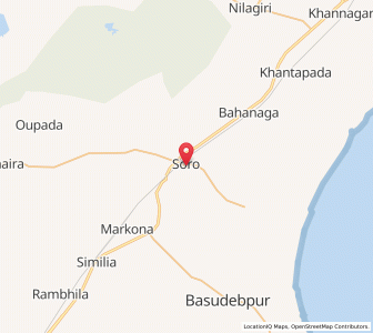 Map of Soro, Odisha