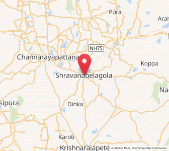 Map of Srāvana Belgola, Karnataka